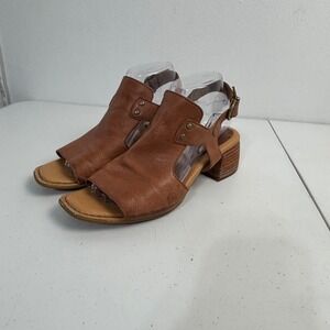 Born Sandals Boho Block Heel Leather Slingback 70s Retro Cottage Women Sylvie 9M